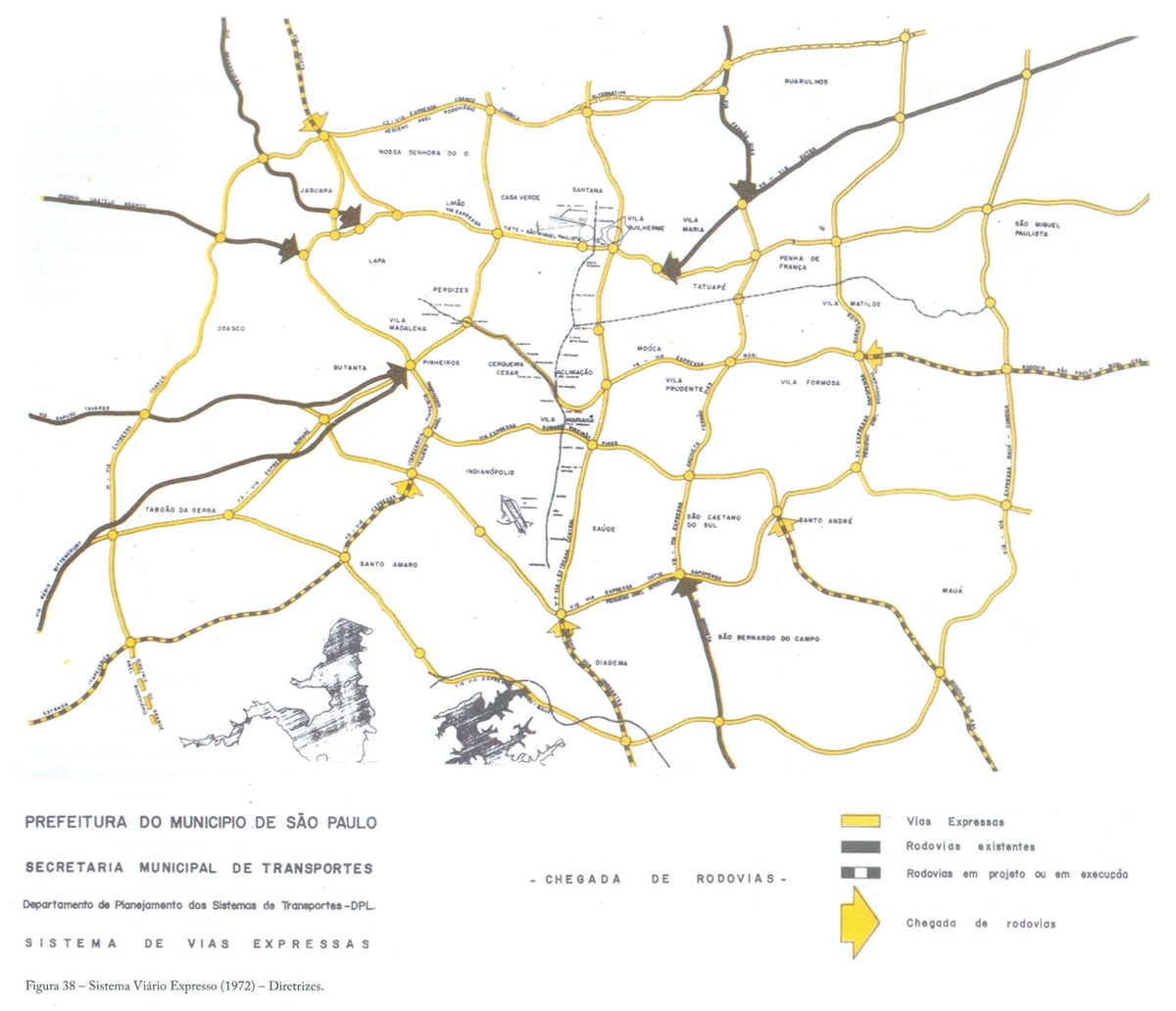 Mapa de São Paulo express lanes