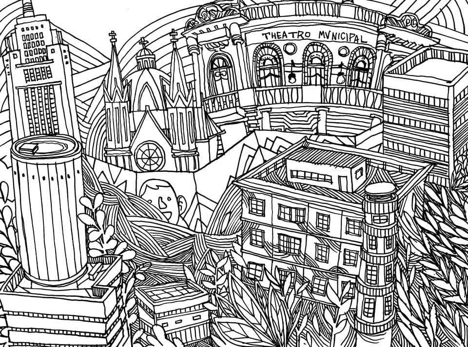 Mapa de São Paulo per pintar - Centre