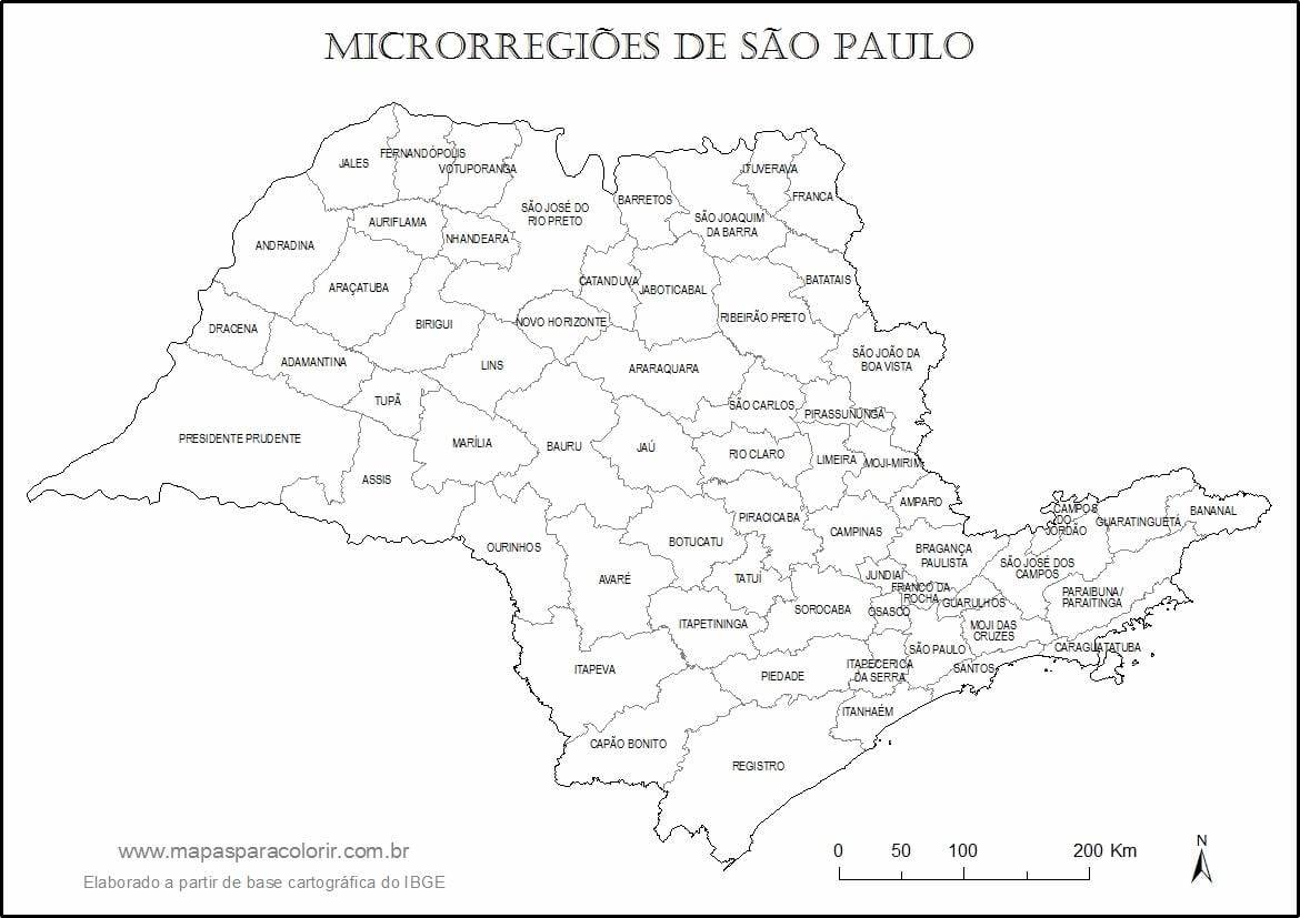 Mapa de São Paulo verge - micro-regions
