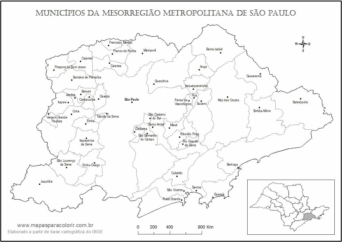 Mapa de São Paulo verge