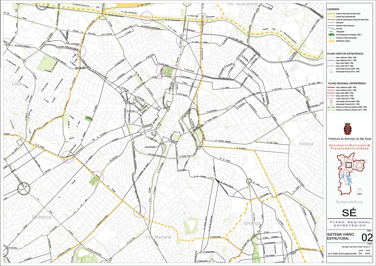 Mapa de Sé de São Paulo - Carreteres