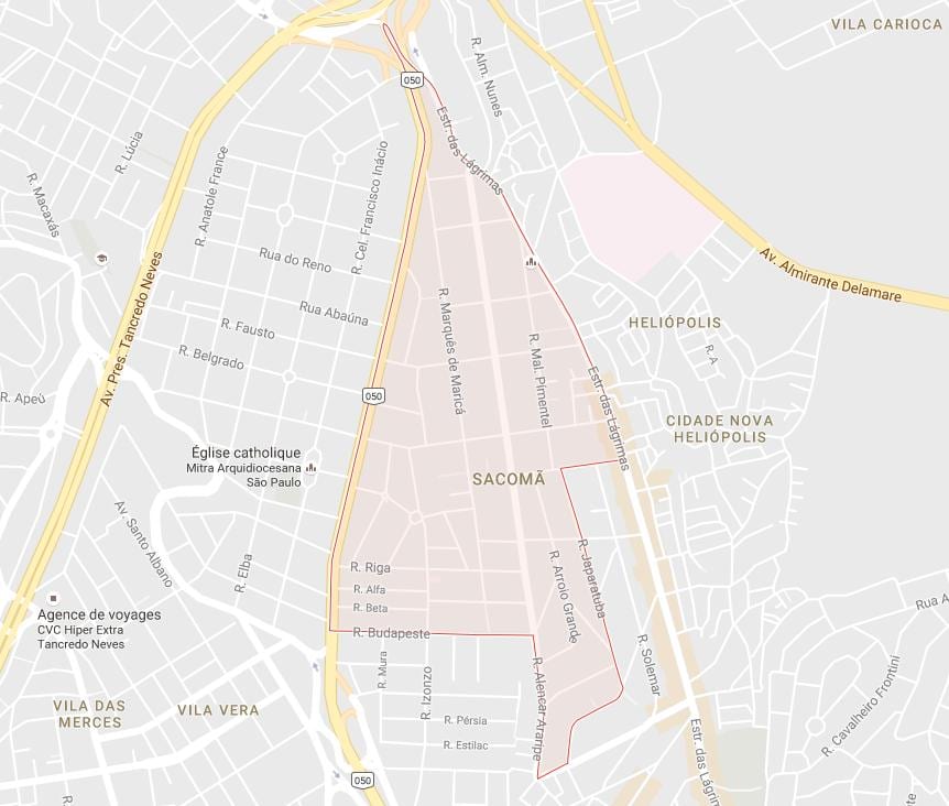 Mapa de Sacomã São Paulo