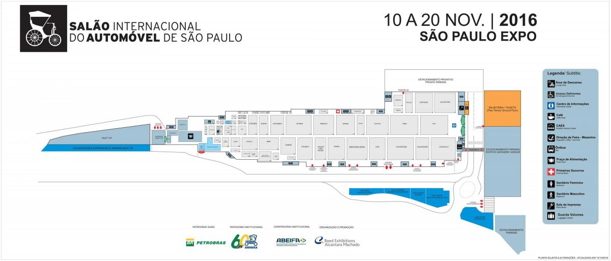 Mapa de auto show de São Paulo