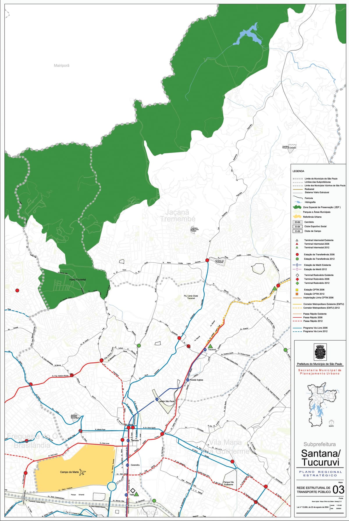 Mapa de Santana São Paulo - transport Públic