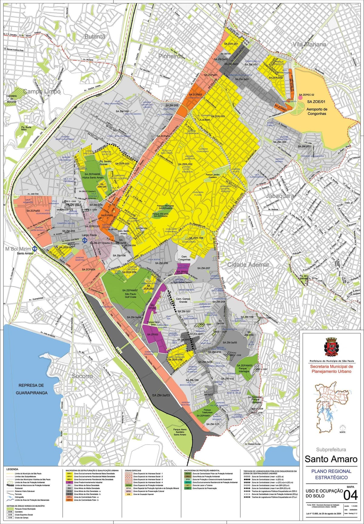 Mapa de Santo Amaro São Paulo - Ocupació del sòl