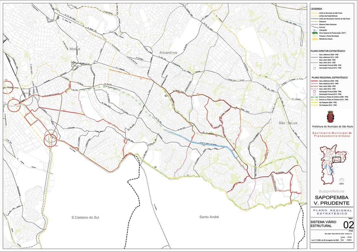 Mapa de Sapopembra São Paulo - Carreteres