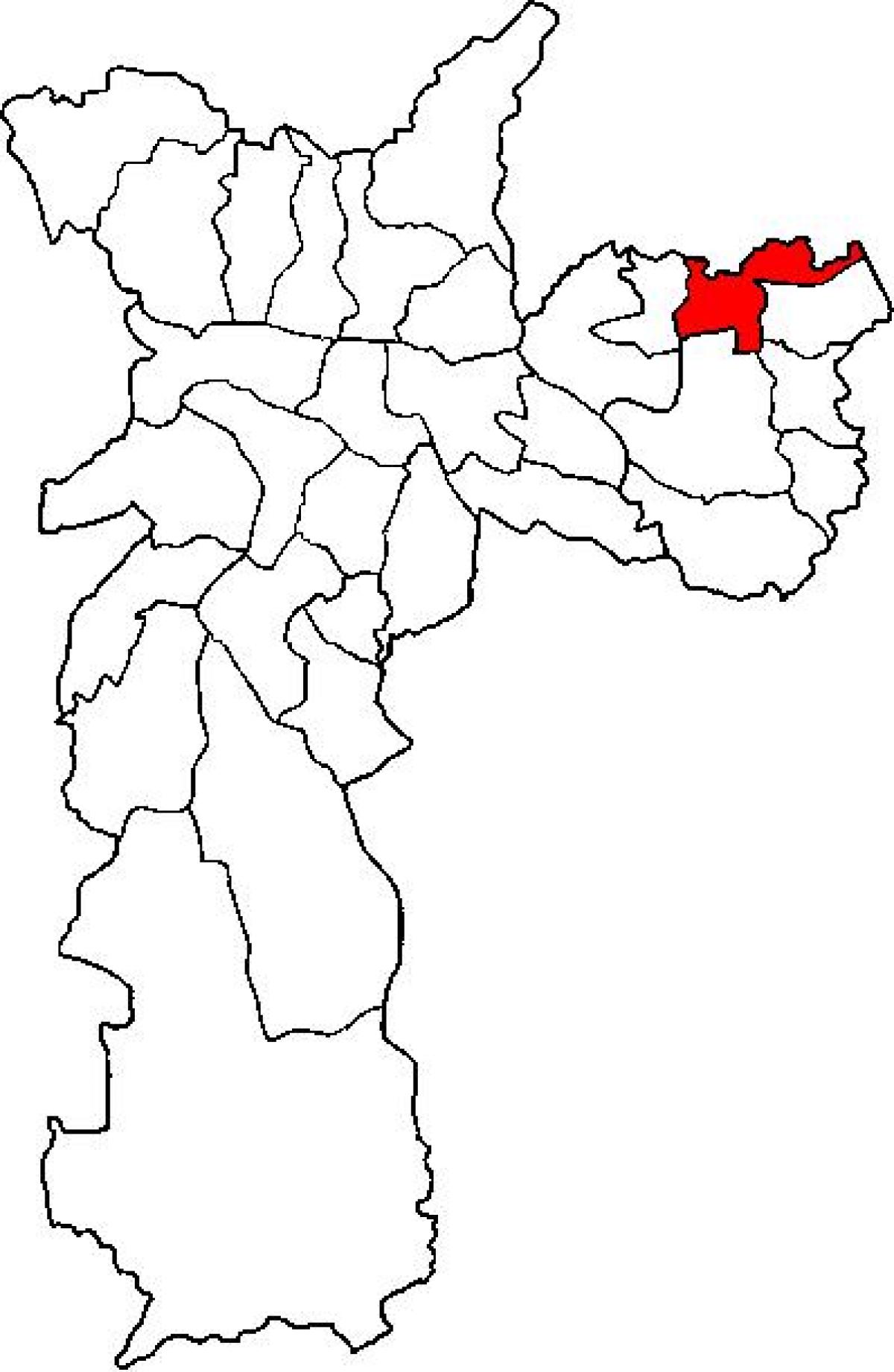 Mapa de São Miguel Paulista sots-prefectura de São Paulo