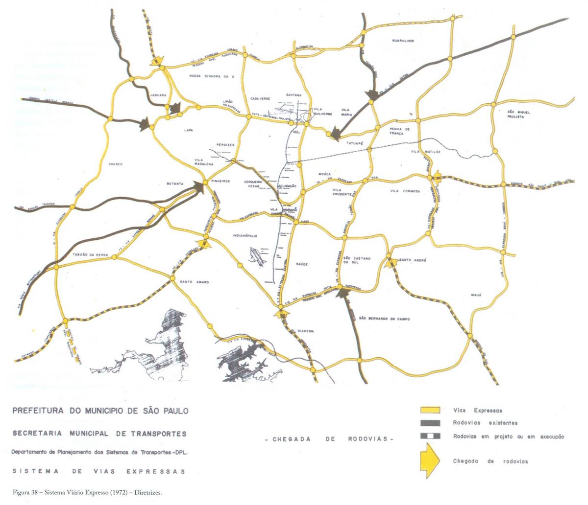 Mapa de São Paulo express lanes