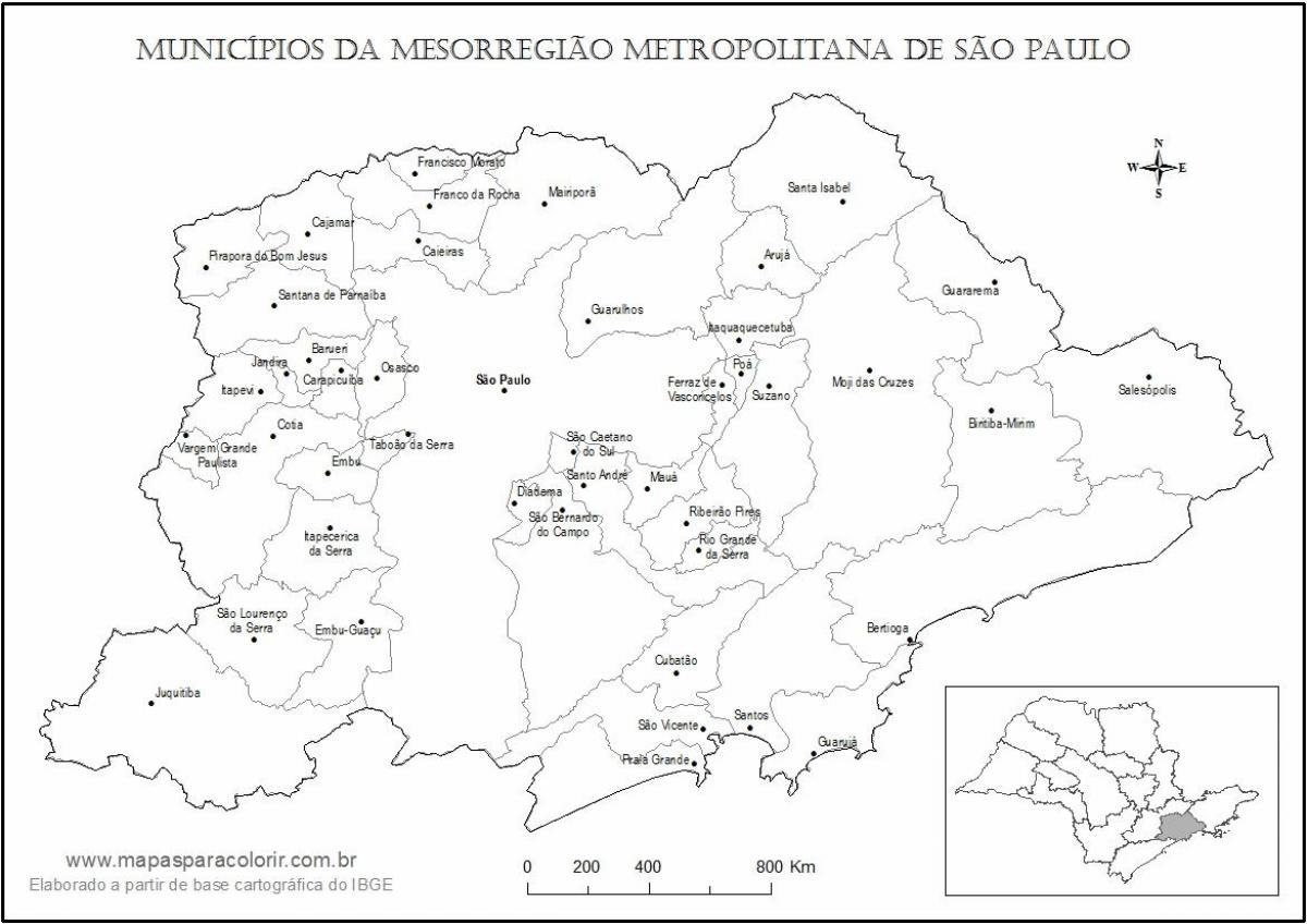 Mapa de São Paulo verge