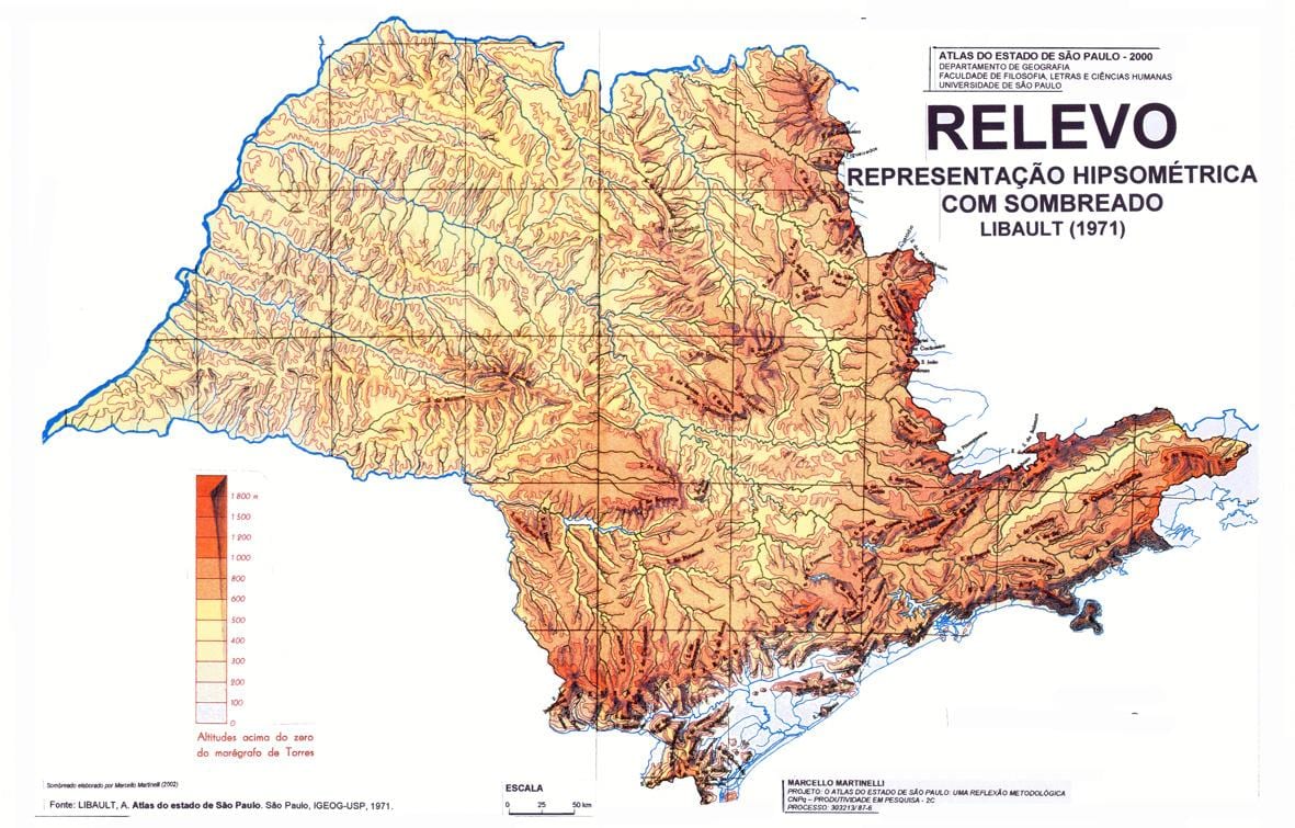 Mapa topogràfic de São Paulo
