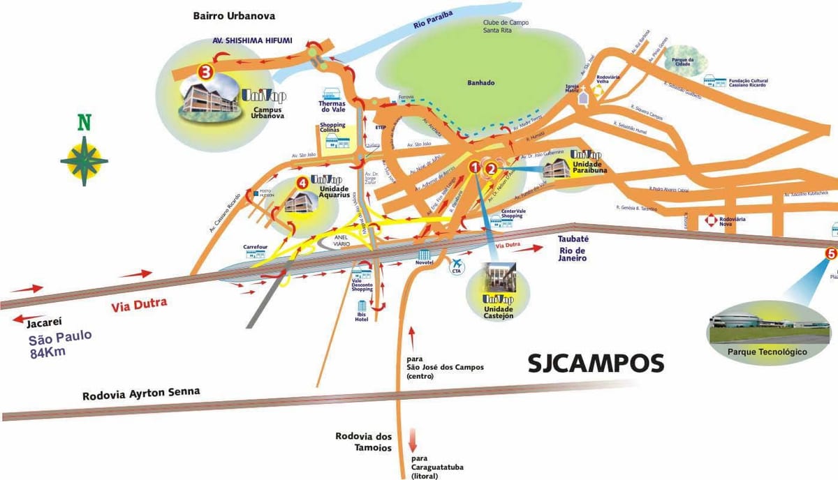 Mapa de UNIVAP São Paulo