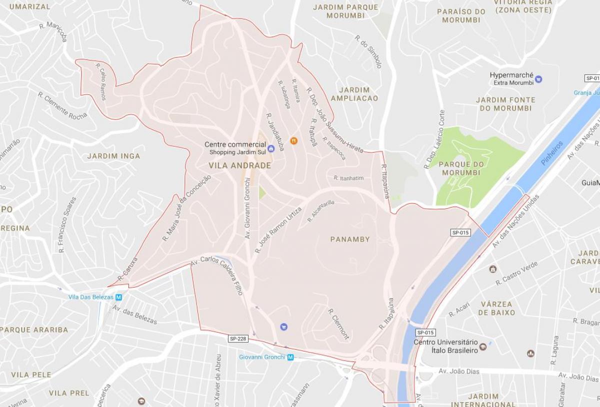 Mapa de Vila Andrade, São Paulo