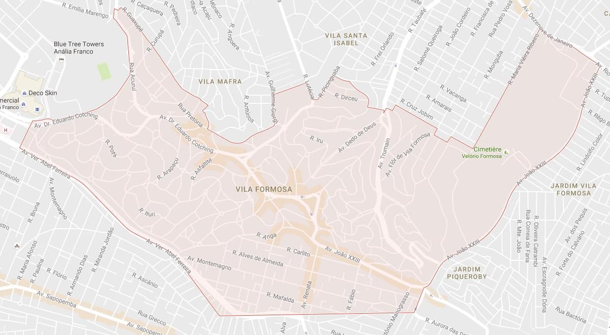 Mapa de Vila Formosa São Paulo