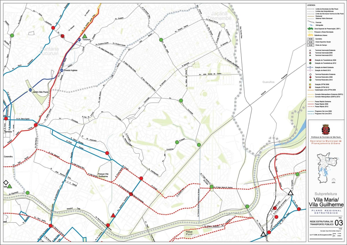 Mapa de Vila Maria de São Paulo - transport Públic