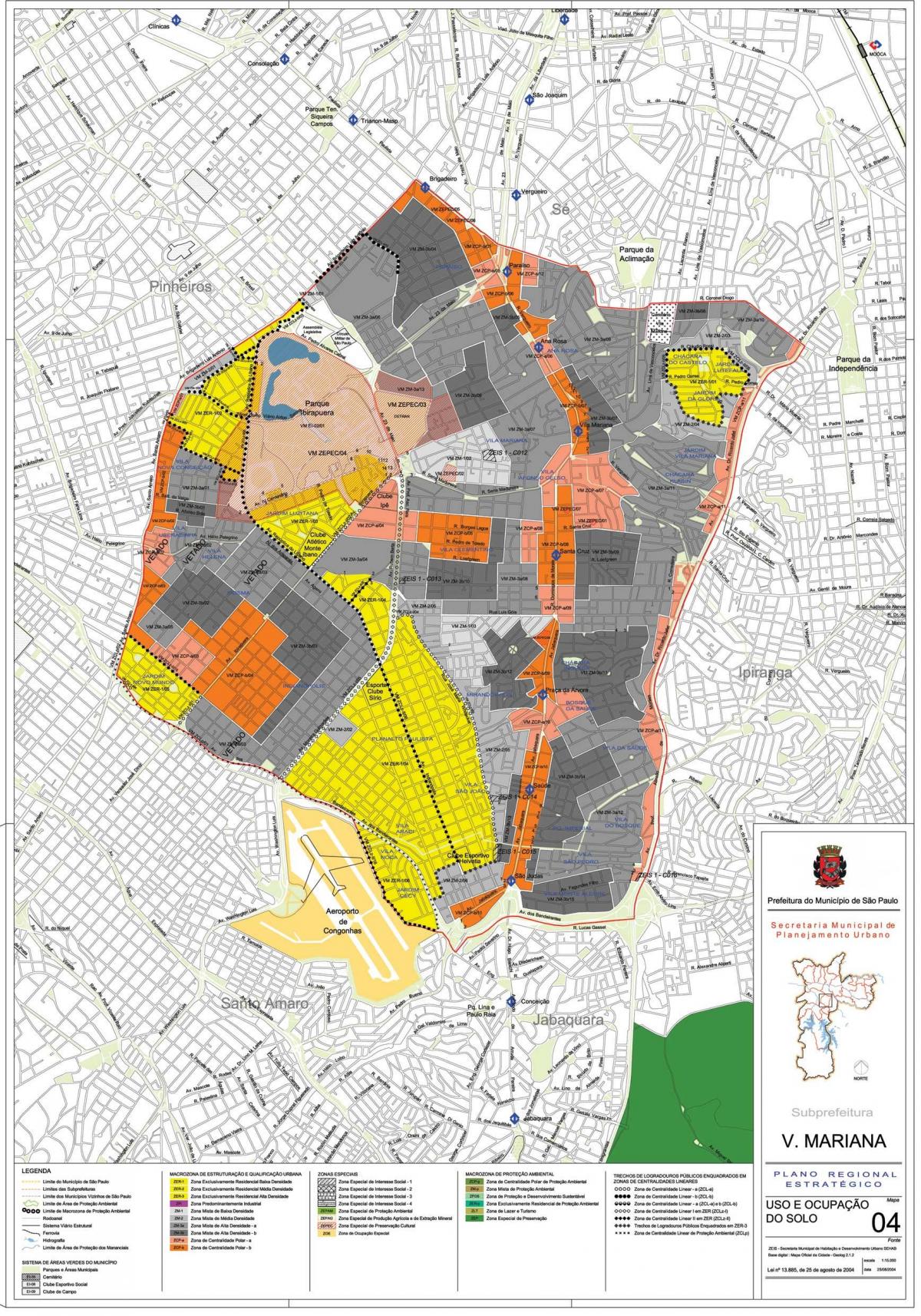 Mapa de Vila Mariana São Paulo - Ocupació del sòl