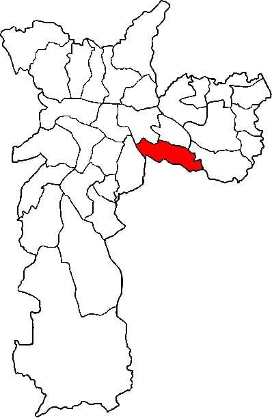 Mapa de Vila Prudente sots-prefectura de São Paulo