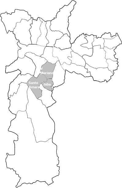 Mapa de la zona Centre-Sul São Paulo