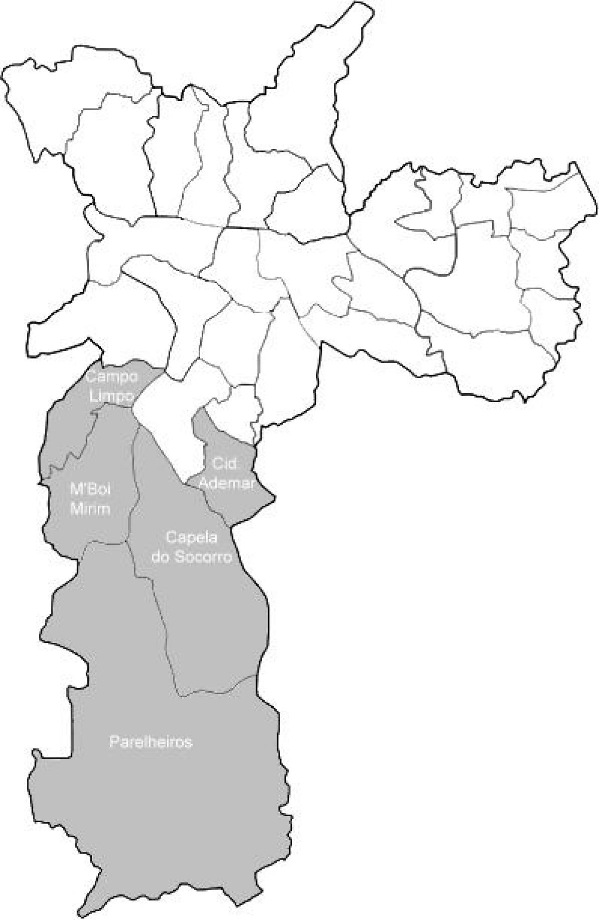 Mapa de la zona Sul São Paulo