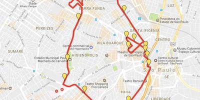 Mapa de la corrida de rejon Internacional de São Silvestre