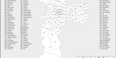 Mapa de districtes de São Paulo