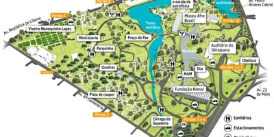 Mapa del Parc Ibirapuera de São Paulo