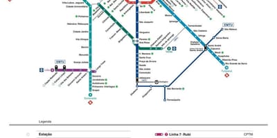 Mapa de São Paulo CPTM transport