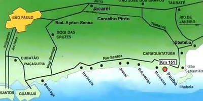 Mapa de São Paulo platges