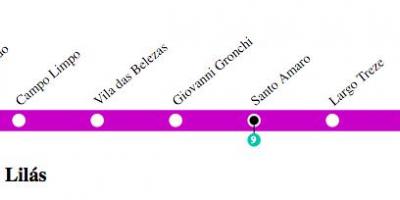 Mapa de São Paulo metro - Línia 5 - Lila