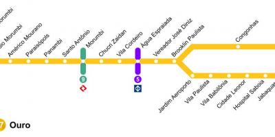 Mapa de São Paulo monorail - Línia 17 - Or