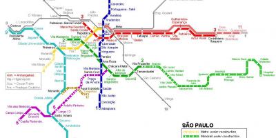 Mapa de São Paulo monorail