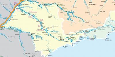 Mapa de São Paulo rius