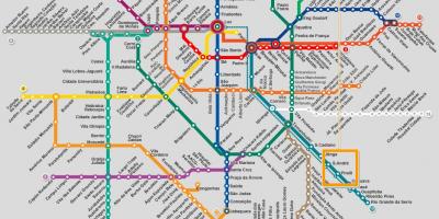Mapa de São Paulo de la xarxa de metro