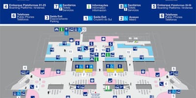 Mapa de la terminal d'autobusos Tietê