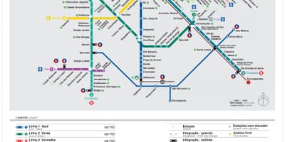 Mapa de transport de São Paulo - EMTU/SP - metro - CPTM